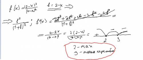 Найти точки экстремума: (2-x)^2/(3-x)^2 ,