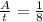 \frac{A}{t}= \frac{1}{8}