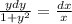 \frac{ydy}{1+y^2} =\frac{dx}{x} }