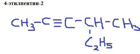 4-этилпентина-2 составте структурные формулу