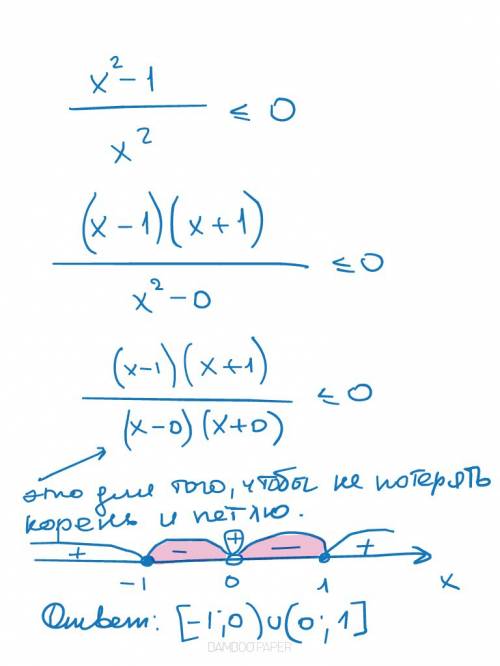 Решите неравенство x²-1/x² ≤ 0 можете по подробней написать, !