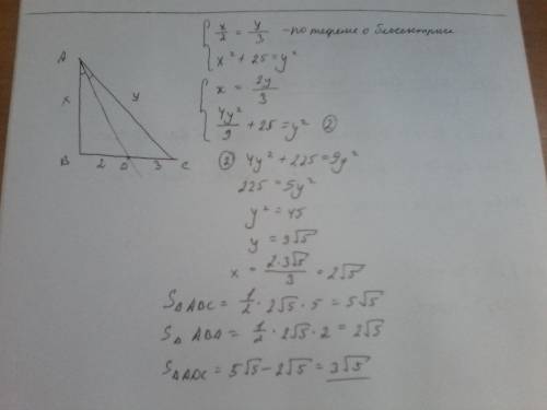 Впрямоугольном треугольнике abc с прямым углом b биссектриса угла a пересекает сторону bc в точке d.