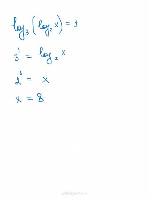 Как решать такое уравнение: log3(log2x)=1