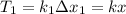 T_1=k_1\Delta x_1=kx