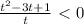 \frac{t^{2}-3t+1}{t} \ \textless \ 0