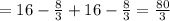 =16- \frac{8}{3} +16- \frac{8}{3} = \frac{80}{3}