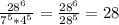 \frac{28^6}{7^5*4^5}=\frac{28^6}{28^5}=28