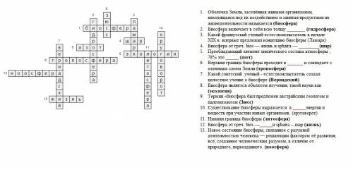 Всем! я мне с одним дельцем. нужен кроссворд по , а не про организмы живые и тд. на тему: биосфера!