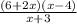 \frac{(6+2x)(x-4)}{x+3}