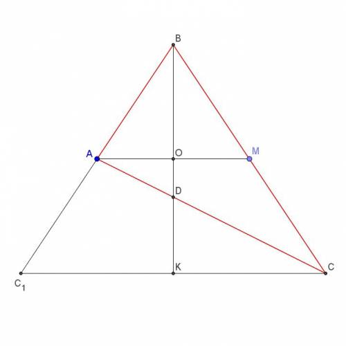 Втреугольнике из одной вершины проведена биссектриса, из другой - медиана. они перпендикулярны и рав