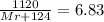 \frac{1120}{Mr+124}=6.83