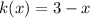 k(x)=3-x