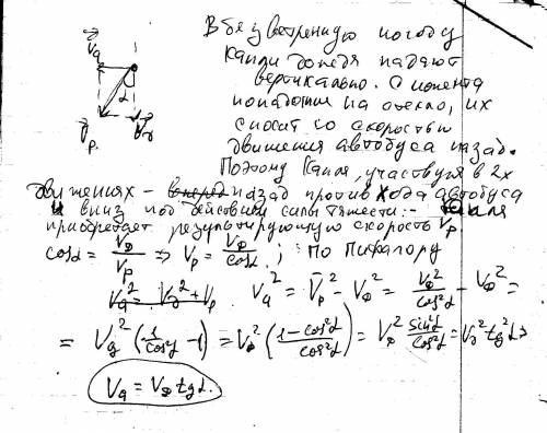 Вбезветренную погоду капли дождя оставляютна окне равномерно движущегося автобуса следы, направленны