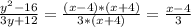 \frac{ y^{2}-16 }{3y+12} = \frac{(x-4)*(x+4)}{3*(x+4)} = \frac{x-4}{3}