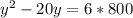 y^2-20y=6*800