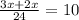 \frac{3x+2x}{24} =10