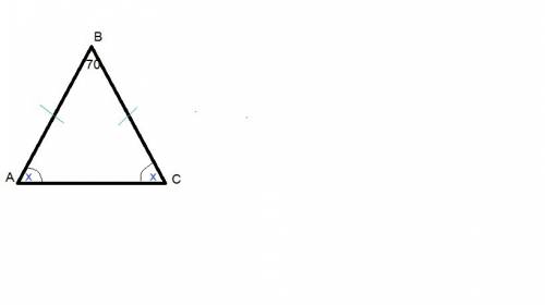 Втреугольнике abc угол a равен углу c , а угол б равен 70 градусам . найди градусные меры углов a и