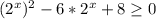 (2^{x})^{2} -6*2^{x}+8 \geq 0