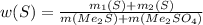 w(S)= \frac{m_1(S)+m_2(S)}{m(Me_2S)+m(Me_2SO_4)}