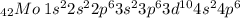 _{42}{Mo}\:1s^{2}2s^{2}2p^{6}3s^{2}3p^{6}3d^{10}4s^{2}4p^{6}\fbox{4d^{5}5s^{1}}