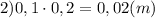 2)0,1\cdot0,2=0,02(m)