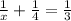 \frac{1}{x} + \frac{1}{4} = \frac{1}{3}