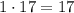 1 \cdot 17 = 17