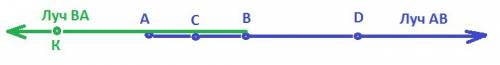 Проведите прямую а и отметьте на ней точки а, в, с, d, к так чтобы: 1. точка с принадлежала отрезку