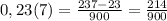 0,23(7)=\frac{237-23}{900}= \frac{214}{900}