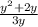 \frac{y^2+2y}{3y}