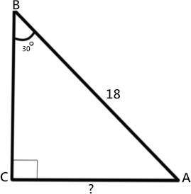 8класс номер19 в примоугольном треугольника с=90 . b=30. ab=18.найти ac=? cрочно ответ