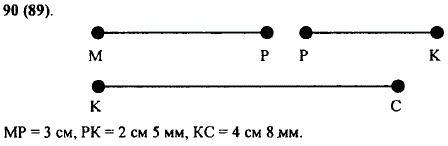 Начертите отрезки mp,pk,kc такие, что: mp=3см,p k=2см5мм иkc=4см8мм