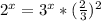 2^{x}=3^x *(\frac{2}{3})^2