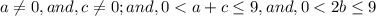 a \neq 0,and,c \neq 0;and,0