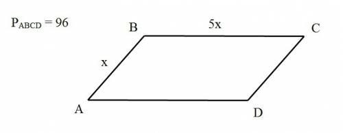Найдите стороны параллелограмма, если одна из них 5 раз больше другой, а периметр параллелограмма ра