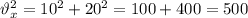 \vartheta_x^2=10^2+20^2=100+400=500