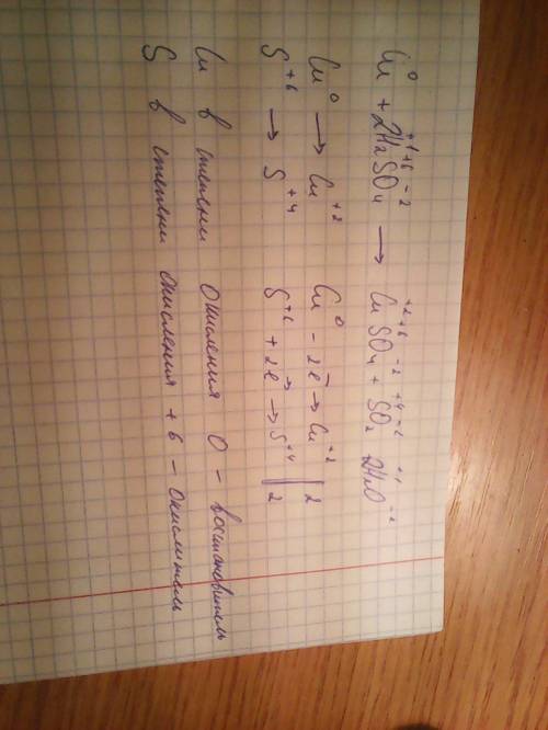 Окислительно-восстановительная реакция: cu+h2so4 -> cuso4+so2+h2o заранее