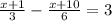 \frac{x+1}{3} - \frac{x+10}{6}=3