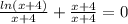 \frac{ln(x+4)}{x+4} + \frac{x+4}{x+4} =0