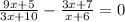 \frac{9x+5}{3x+10} - \frac{3x+7}{x+6} = 0