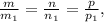 \frac{m}{m_1} = \frac{n}{n_1} = \frac{p}{p_1} ,