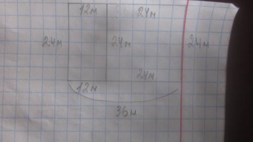 Дачный участок имеет форму прямоугольника со сторонами 24 м и 36 м. хозяин планирует обнести его заб