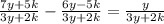 \frac{7y+5k}{3y+2k} - \frac{6y-5k}{3y+2k} = \frac{y}{3y+2k}