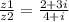 \frac{z1}{z2} = \frac{2+3i}{4+i}