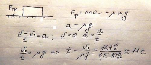 Поезд, подъезжая к станции со скоростью v=60 км/ч, начинает тормозить. за какое минимальное время мо