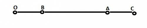 На промені з початком про відзначені точки а, в і с так, що точка в лежить між точками о і а, а точк