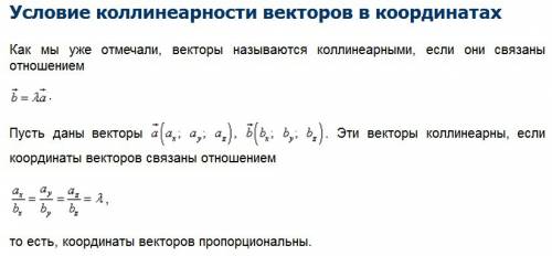 Векторы с пропорциональными координатами.