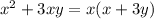 x^{2} +3xy=x(x+3y)