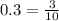 0.3 = \frac{3}{10}