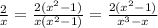 \frac{2}{x}= \frac{2(x^2-1)}{x(x^2-1)}= \frac{2(x^2-1)}{x^3-x}